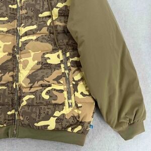 NWT Cookies Men's Camouflage Zip Up Puffer Jacket Green Fur Hoodie Size 2XL